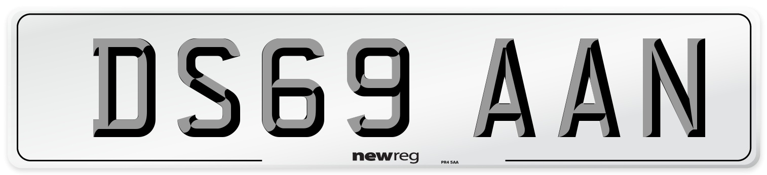 DS69 AAN Number Plate from New Reg